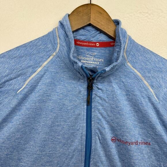 Vineyard Vines Shirt men's Medium Blue Performance 1/2 Half Zip Pullover jersey - Picture 1 of 12